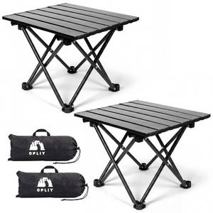 lot 13891 image: Opliy 2-Pack Portable Camping Table �� Ultralight Foldable Car Tray Table with Carry Bag for Camping, Picnic, BBQ, Beach & Outdoor Travel