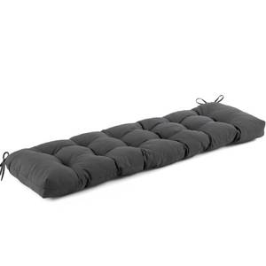 lot 13892 image: IASEAHK Outdoor Bench Cushion 48x18x5 Inch, Waterproof & Fade-Resistant Patio Furniture Cushions, Tufted Memory Foam IndoorOutdoor Cushions for Couch Swing with Non-Slip Backing & Straps, Dark Grey