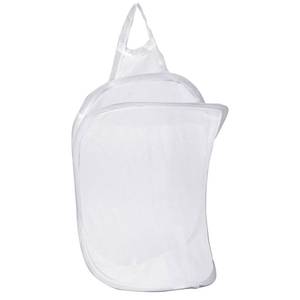 lot 14177 image: Mozeat Lens Space-Saving Hanging Laundry Hamper, White, Polyester, Portable, Hangable, Foldable
