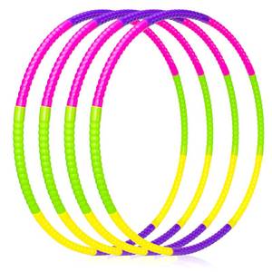 lot 14180 image: Exercise Hoops for Kids, 8 Pack Detachable & Size Adjustable Toy Color Hoop Rings for Outdoor Gymnastic Dog Agility Equipment Sports Party Games