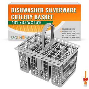 lot 14182 image: IZSOHHOME Dishwasher Silverware Cutlery Basket (9.5 x 5.4 x 4.8 inches) for Hotpoint 99673-8729,C00257140 C00386607,Compatible with G-E, Whirl-pool, Sam-sung, BO-SCH, May-tag, Kitchen-Aid, Ken-more