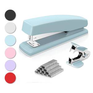 lot 14185 image: Deli Stapler, Desktop Staplers, 25 Sheet Capacity, Includes 1000 Staples and Staple Remover, Blue