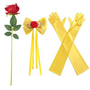 lot 14198 image: JiaDuo Princess Costume Accessories for Women Hair Bow Clips Gloves Rose Flower Party Dress up for Belle