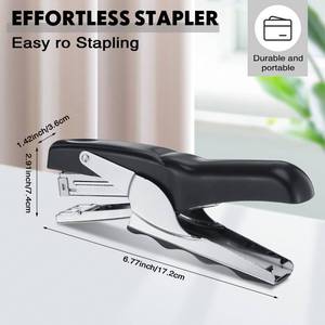 lot 14225 image: Yexiya Heavy Duty Plier Stapler Heavy Duty Office Hand Held Stapler Effortless 50 Sheet Capacity Desk Good for Stapling Home Warehouse School, Black