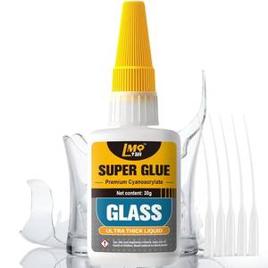 lot 14240 image: Glass Super Glue Liquid, Clear Instant Cyanoacrylate Adhesives for Glass Repair, All Purpose CA Glue for Shoe Ceramic Plastic Leather Model Metal Wood Pottery Aquarium Porcelain Stone, Thick