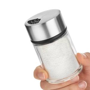 lot 14256 image: Salt Shaker or Pepper Shaker with Adjustable Pour Holes - Stainless Steel Spice Dispenser - Perfect for Pink Himalayan, Table Salt, Black and White Pepper. (2.4 oz)