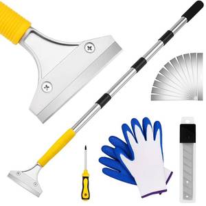 lot 14262 image: DIYSELF Scraper Tool 5.4ft (65in) Adjustable Floor Scraper Long Handle Heavy Duty Paint Scraper 4 Inch Razor Blade Scraper for Windows Glass Cleaning Shower Gum Tile Scraper Ceiling Scraper