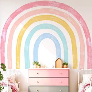 lot 14266 image: Kingarch Large Watercolor Rainbow Wall Decals, Colorful Peel and Stick Fabric Nursery Wall Decor, Removable Home Room Wall Decor Murals Stickers for Kids Girls Toddler Bedroom Living Room Playroom