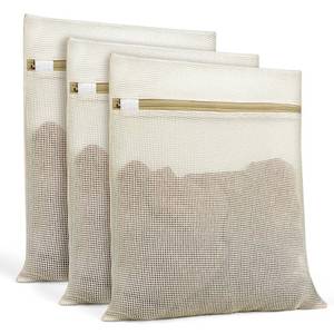 lot 14269 image: Natural Cotton Mesh Laundry Bags 12x16 3-Pack,Gentle Wash for Lingerie, Baby Clothes & Travel Essentials