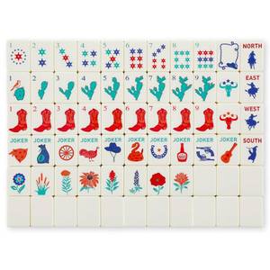 lot 14311 image: Arrowbash 160 Pcs Texas American Mahjong Set, 1.2 x 0.87 Inches Western Mahjong Tiles, Hand Carved Pattern for Adult Mah Jong Social Games, Beginners, Mah Jong Lovers