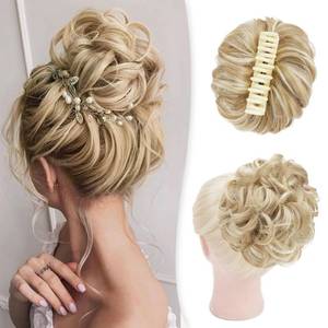 lot 14316 image: Foaoit Claw Clip Messy Bun Hair Piece for Women Fake Hair Bun Extension