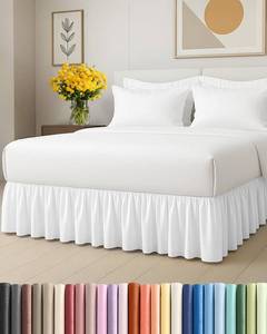 lot 14326 image: Bedskirt Queen Size Ruffle - 18 inch Drop Dust Ruffle Bed Skirt with Platform - Ultra-Soft, Easy Fit, Premium Hotel Quality - Wrinkle, Fade & Shrink Resistant - for Women, Men, Kids and Teens - Navy