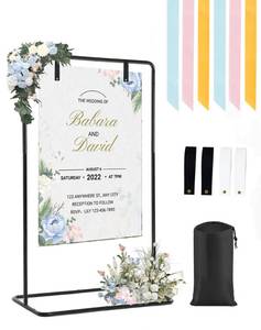 lot 19839 image: Fullvaseer Wedding Welcome Sign Stand, 69 Wedding Sign Holder for Seating Charts ,Welcome to Our Wedding Sign Stand for Event Decor,Welcome Sign Stand for Party to Welcome Guests
