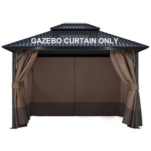 lot 19889 image: COWVIE 4-Panel 12 x 12 Gazebo Replacement Curtains, Patio Privacy Sidewalls with Double Zipper, Replacement for Outdoor Gazebo Canopy (Curtain Only)