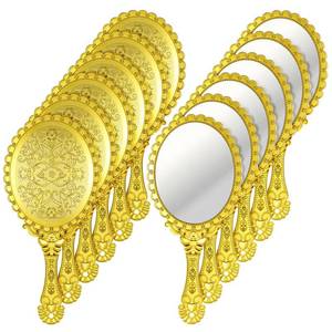 lot 19895 image: Meyeyaia 12 Pcs Vintage Handheld Mirror, Small Gold Vintage Handheld Mirror, Oval Embossed Flower Portable Princess Mirrors for Women Girls Princess Party Favors Travel Vanity Grooming & Gifts