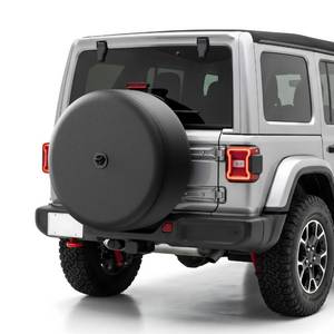 lot 19901 image: Moonet Tire Cover with Camera Hole, for Jeep Wrangler JL with Back-up Camera, Sport & Sahara (2018-2025), Fits 24575R17, 25575R17, 25570R18