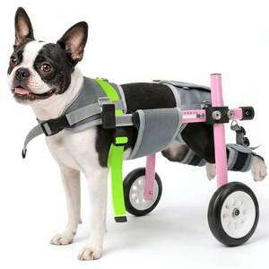 lot 19905 image: Lightweight and Adjustable Dog Wheelchair for Back Legs, Dog Carts with Wheels for Disabled Dogs, Thick Harness Support Mobility Cart for Pets (Pink XXS for 6.7-11.1lbs)