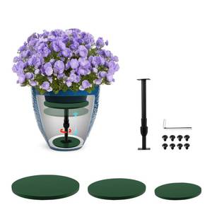 lot 19908 image: Axcoix Adjustable Height Plant Risers for Inside Pots, 7.5-12 Wooden Planter Inserts for Large Pots Sturdy Support, Planter Lift Insert for Tall Square Round Taper Planters (6 8 10 Base or Top)