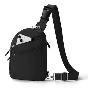 lot 20002 image: TOPEAST Anti-Theft Crossbody Travel Bag for Women Men, Small Black Cross-Body Bag Shoulder Bag with Zipper Switchable Strap, Fashion Lightweight Slim Sling Bag for Work Sport Gift