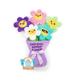 lot 20011 image: Emotional Support Flowers by Relatable, Cuddly Stuffed Animals and Toys, Squishy Toys and Plushies, Great Gift Ideas for Loved Ones of All Ages, Includes 5 Plushies with Carrying Basket