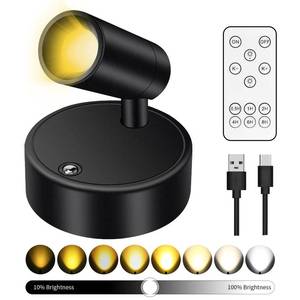 lot 20023 image: Battery Operated Spot Lights Indoor 20-120Hrs Battery Life Wireless Spotlight with Stepless Color Temperature & Stepless Dimming & Timer, LED Accent Lighting with Remote for Plant Picture Wall Floor