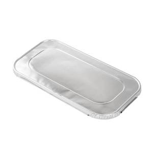 lot 20029 image: Restaurantware Aluminum Pan Cover 25 Count 12.69 x 6.56 Inch Oven Friendly Disposable Pan Lid 13 Size Foil Lid Temperature-Sealing Silver For Catering And Food Storage