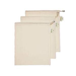 lot 20031 image: Simple Ecology Reusable Grocery Produce Shopping and Storage Bags, Organic Cotton Muslin, Medium 3 pack