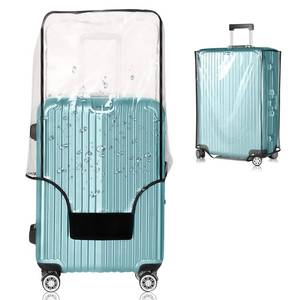lot 20432 image: GigabitBest 22 Inch - Clear Suitcase Cover 202224262830 Inch PVC Suitcase Protectors - Waterproof Dustproof and Anti-Scratch - Luggage Cover (Black Trim)
