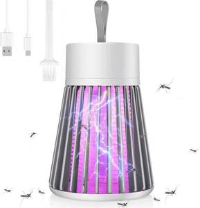 lot 20436 image: Bug Zapper Indoor Mosquito Zapper with Safety Grid USB Mosquito Trap Fly Zapper with Small Brush, Radiationless LED Mosquito Killer for Indoor, Home, Office, Car, Patio, Gray.