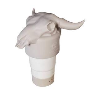 lot 20439 image: Cow Skull Floating Pool Chlorine Dispenser - Large Capacity Floater for 3 Tabs, Adjustable Flow, Unique Added Buoyancy, Weather Durable PP & ABS (Used)