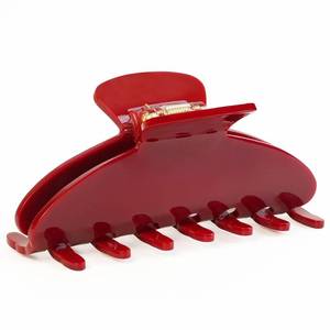 lot 20459 image: MAORULU Cute Claw Clip for Women �� 4.3 Large Acetate Hair Clips for Thick Thin Curly Long Hair, Durable Hair Clamps Non-slip Jaw Clip, Strong Hold, Stylish French Design (Cherry Red)