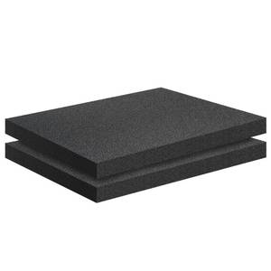 lot 20462 image: 2 PCS Black Foam Padding- 16x12x1 Inch Polyurethane High Density Foam Cuttable Black Sheet Pad Cushioning Inserts for Packing Cases and Crafts (Slight Cosmetic Damage)