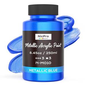 lot 20479 image: Nicpro Metallic Blue Acrylic Paint, 8.45oz250ml Large Metallic Paint