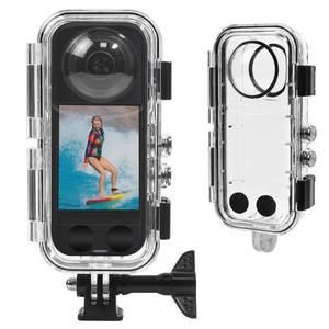 lot 20485 image: OKFUN Waterproof Case for Insta 360X3,40M131FT Protective Underwater Dive Housing PC Shell Photography Shell with Bracket for Insta 360 x3 Action Camera Accessorie Kits