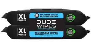 lot 12322 image: Dude Wipes Plant Sourced Fibers Reusable Wipes XL 2 Pack