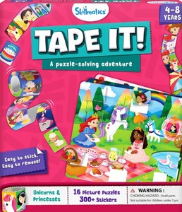 lot 12386 image: Sillimatics Tape It Unicorns & Princesses 16 Picture Puzzles 300 Stickers Ages 4-8 (Pack Of 2)