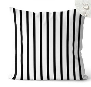 lot 14201 image: Black and White Stripes Outdoor Waterproof Throw Pillow Covers 18 x 18 Inch Set of 2, Modern Pillowcase Square Cushion Case, Farmhouse Garden Decorative Pillows for Couch Beach Patio