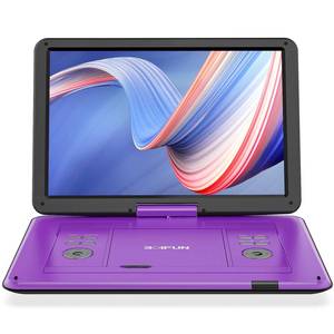 lot 1421 image: BOIFUN 17.5 Portable DVD Player with 15.6 Large HD Screen, 6 Hours Rechargeable Battery, Support USBSD CardSync TV and Multiple Disc Formats, High Volume Speaker, Purple