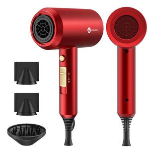 lot 1424 image: Slopehill Professional Ionic Hair Dryer, Powerful 1800W Fast Drying Low Noise Blow Dryer with 2 Concentrator Nozzle 1 Diffuser Attachments for Home Salon Travel (Agate Red)
