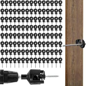 lot 1436 image: Cididu 120 Pack Electric Fence Insulator, Fence Ring Post Insulator, Screw-in Insulator with Insulator Socket Tool, Wood Post Insulator Grid System Accessories for Farm Animal Agricultural Fencing