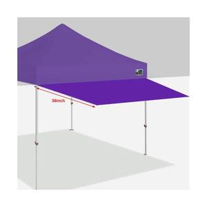 lot 1447 image: Eurmax USA 10ft Pop Up Canopy Awning,120x36Extended Sunshade Tarp with 30 SqFt Extra Shade,Commercial Grade Removable Replacement Tent Awning,Purple