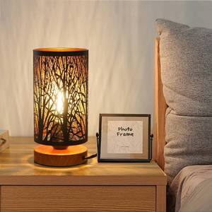 lot 1452 image: Tingsize Small Industrial Table Lamps Dimmable, Bedside Lamps for Nightstand,End Table Side Desk lamp with Rustic Black Metal Cage Lampshade for Bedroom, Kids Room Living Room