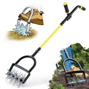 lot 1457 image: Jardineer Rotary Cultivator for Gardening, Long Handle Garden Cultivator for Soil Mixing, Reseeding, Lawn Aerating, Hand Tiller with Auxiliary Handle Suitable for Women and The Elderly