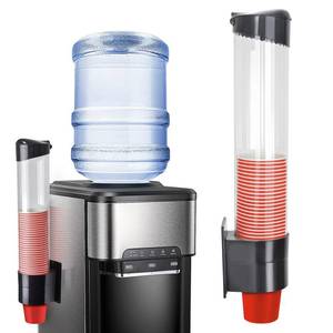 lot 1459 image: IWNTWY Cup Dispenser, Pull Type Wall Mount Cup Holder, Water Cooler Cup Dispenser Fits 7oz - 12oz Cups for Home Office Hospital Cups Organizer, Adhesive Paste or Screw Install (Black, Large)