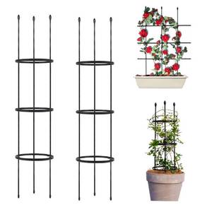 lot 1471 image: Garden Trellis,2 Pack Plant Trellis,2 in 1 Tomato Cages and Supports for Vines Crop,Plant Stake for Climbing Plants Indoor Outdoor,Plant Cage for Flower,Vegetable,Vines, Pot Trellis for Potted Plants