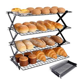 lot 1516 image: 4 Tier Collapsible Cooling Rack, 234-Tier Upgraded,Adjustable �� Stackable Baking Rack, 5 Modes Cooling Racks for Cooking and Baking, Roasting �� Grilling Gifts for Picnic Party