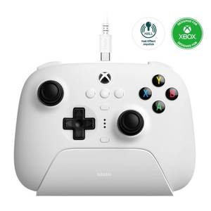 lot 2003 image: 8BitDo Ultimate 3-Mode Controller, Hall Effect Joysticks, Pro Back Buttons, Wired Only for Xbox Series XS & Xbox One, Compatibility with Apple, Windows & Android, Officially Licensed (White)