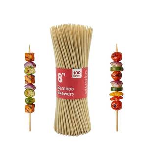 lot 2004 image: GUSTO 8 Inch - 100 Count Bamboo Skewers for Shish Kabob, Grilling, Fruits, Appetizers, and Cocktails (Formerly Comfy Package)