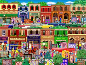 lot 2022 image: Springbok Hometown 500 Piece Puzzle for Adults- Featuring a Classic and Colorful Downtown Scene