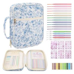lot 2024 image: Bible Cover Case for Women, Blue Flower Large Bible Case Bibles Bag